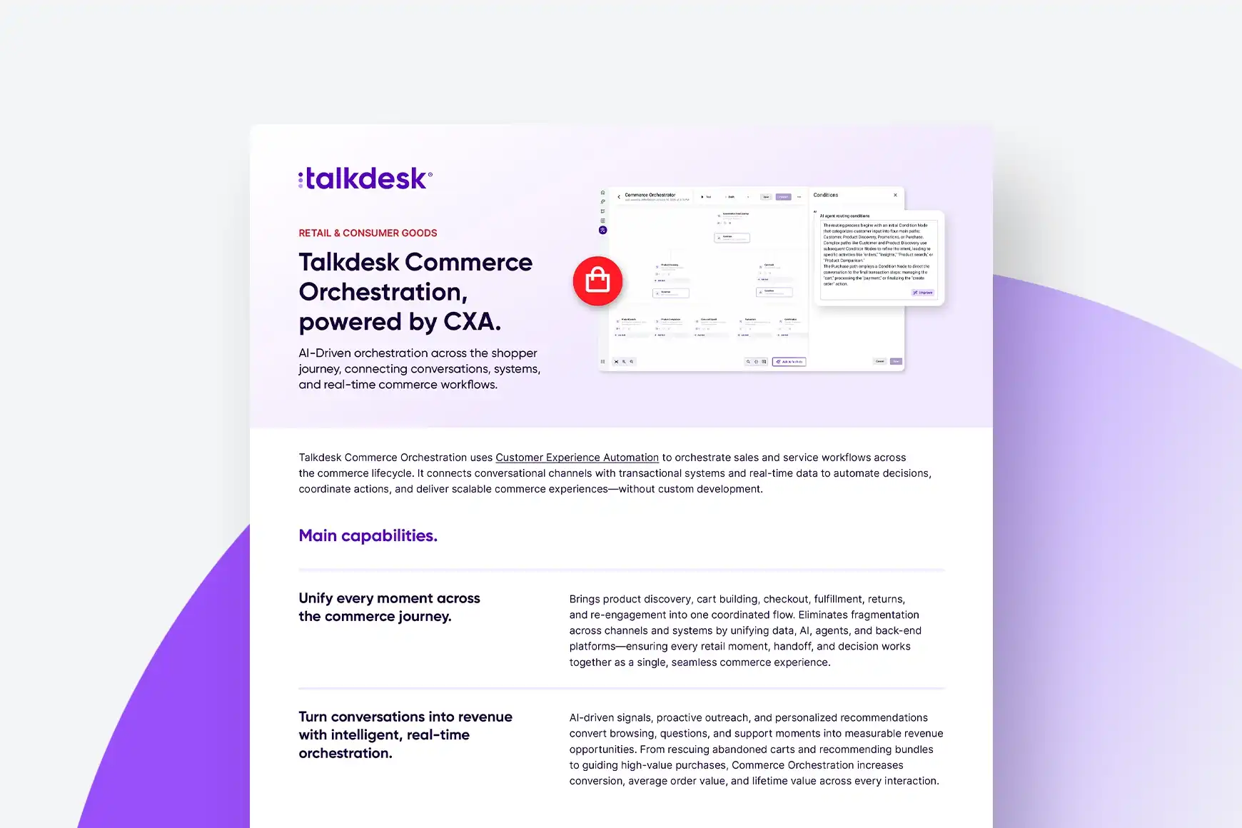Talkdesk Retail Experience Cloud - Orquestación del Comercio