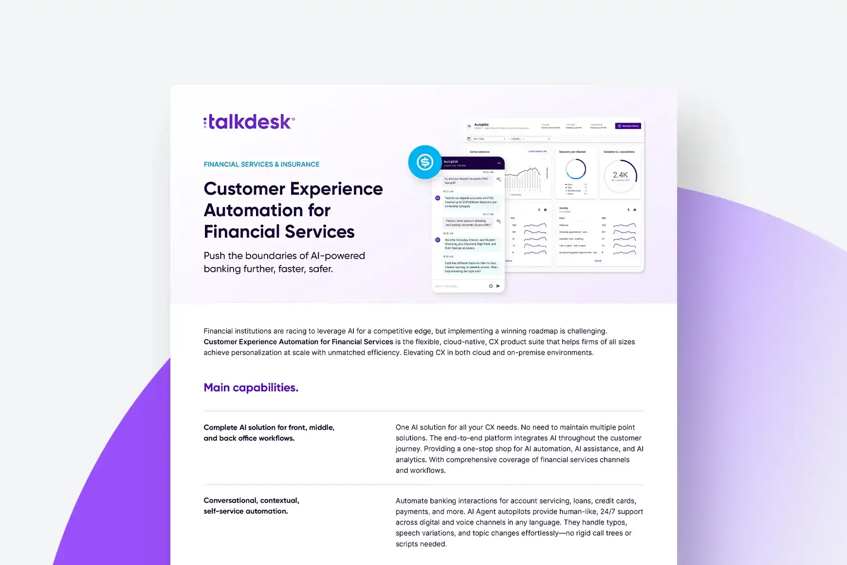 Customer Experience Automation (CXA) pour les services financiers