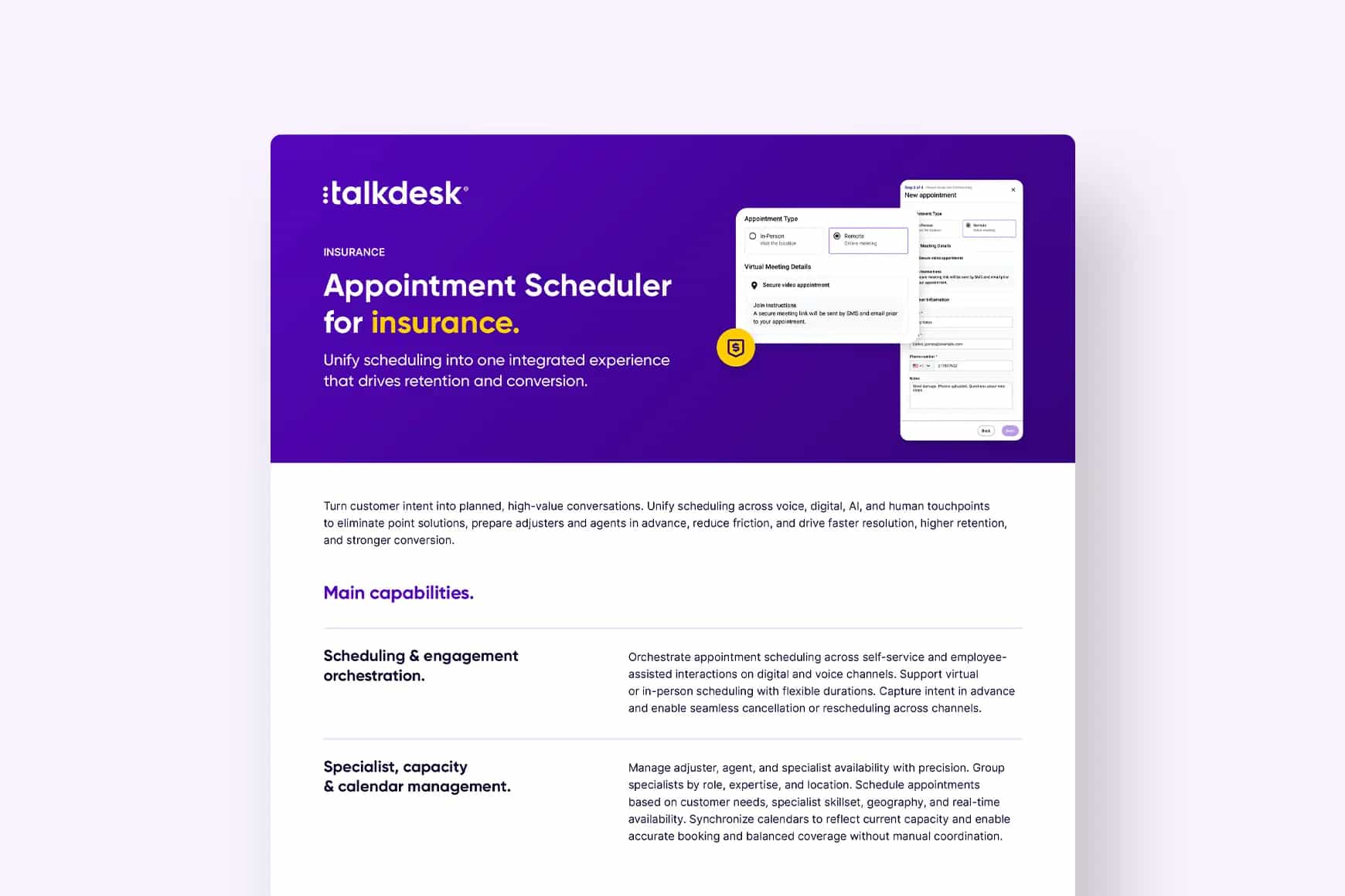 Scheduler di appuntamenti per il settore assicurativo